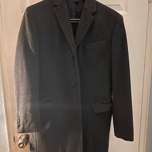 Mens J. Crew Dark Gray Ludlow 3 Button Wool 36S Overcoat
